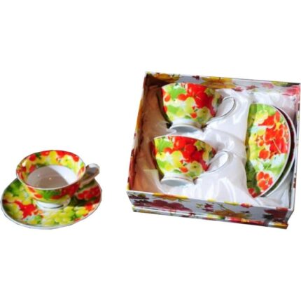 Komplet do kawy z motywem kwiatowym
