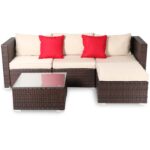 Modułowy zestaw ogrodowy 4-osobowy Technorattan z poduszkami i stołem ze szkła hartowanego SET-1 - obrazek 2