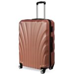Duża Walizka Podróżna Matrix 1200 z Mocnego ABS, Blokadą Suwaków i Kółeczkami 360 Stopni - Kolor Miedziany