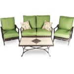 Zestaw Mebli Ogrodowych Goliat - Sofa, 2 Fotele i Stolik, Kolonialny Brąz