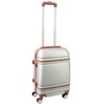 Walizka podróżna Gravi 650, srebrna, wytrzymała, zabezpieczająca bagaż, idealna na lot, pociąg czy autokar.