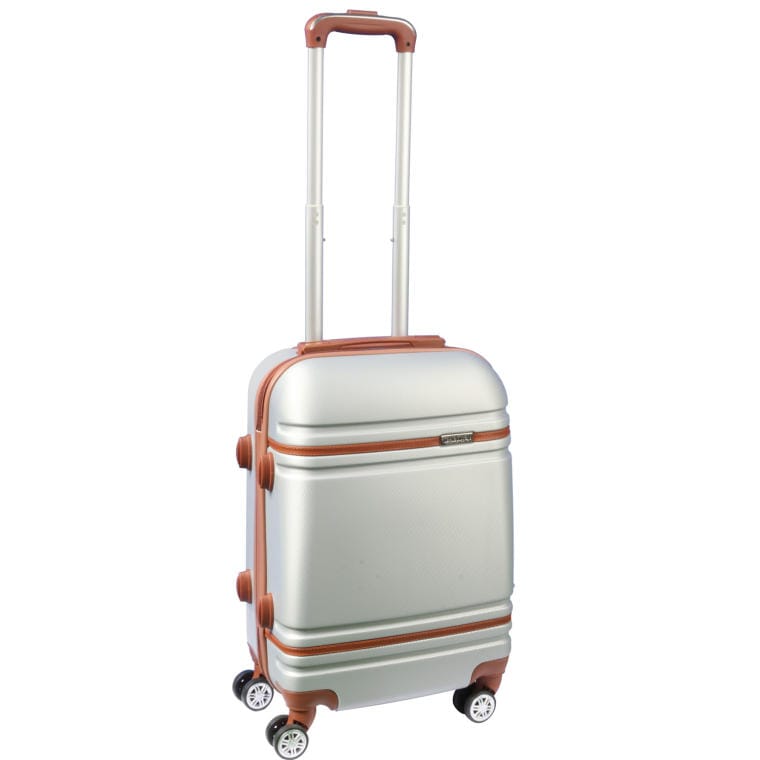 SET-W-103 Walizka podróżna Gravi 650, srebrna, wytrzymała, zabezpieczająca bagaż, idealna na lot, pociąg czy autokar. - obrazek 1