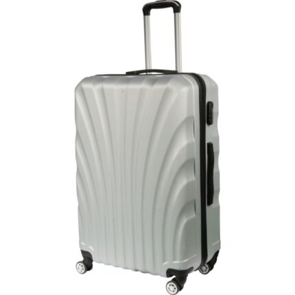 Walizka podróżna Matrix 1100 wykonana z ABS Plus, z 4 obrotowymi kółkami i zamkiem szyfrowym, kolor srebrny.