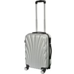 Walizka Podróżna Matrix 1100 Kabinowa z ABS, Dwukomorowa, Zabezpieczenie Suwaków, Teleskopowa Rączka, 4 Kółka - Kolor Srebrny