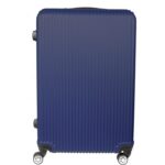Granatowa Walizka Podróżna ABS Plus Kabinowa Matrix 550 z Zabezpieczeniem Bagażu i 4 Kółkami Obrotowymi - obrazek 2