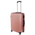 Walizka podróżna Matrix 450, średnia, różowa, z tworzywa ABS Plus, z 4 obrotowymi kółkami i dwupoziomowym stelażem