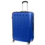 Walizka podróżna Matrix 1350, duża, niebieska, z tworzywa ABS, na 4 kółkach, z teleskopową rączką i zabezpieczeniem suwaków