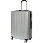 Walizka Podróżna Duża MATRIX 150 ABS PLUS z Blokadą Suwaków i Obracanymi Kółkami, Kolor Srebrny
