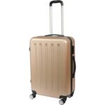 Walizka podróżna średnia Matrix 1150 z tworzywa ABS Plus, z blokadą suwaków, kółkami 360 stopni i podziałem na dwie komory - Złota