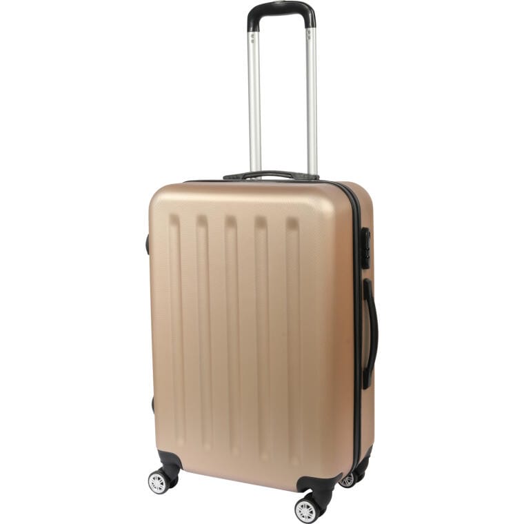 SET-W-15Z2 Walizka podróżna średnia Matrix 1150 z tworzywa ABS Plus, z blokadą suwaków, kółkami 360 stopni i podziałem na dwie komory - Złota - obrazek 1