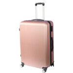 Walizka podróżna KOSMO 550, mocna, duża, z 4 obrotowymi kołami, w kolorze pudrowy róż metalik - obrazek 2