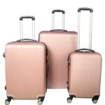 Walizka podróżna KOSMO 550, mocna, duża, z 4 obrotowymi kołami, w kolorze pudrowy róż metalik