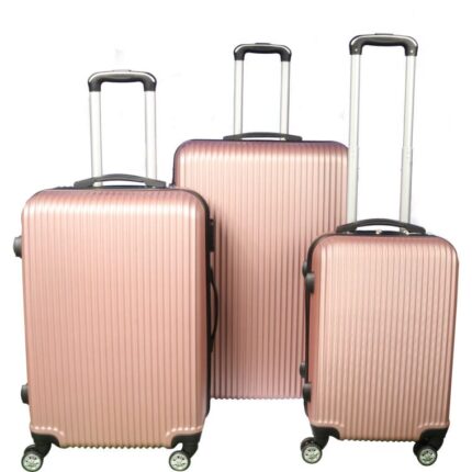 Walizka Kabinowa Kosmo 550 z Mocnym ABS Plus i 4 Kołami Obrotowymi - Pudrowy Róż Metalik