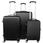 Walizka podróżna Kosmo 1100, Duża, Czarna, z Tworzywa ABS PLUS, 4 Kółka, Teleskopowa Rączka, Zamek Szyfrowy