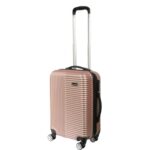 Walizka podróżna KOSMO 650 ABS PLUS z dwupoziomowym stelażem i obrotowymi kółkami - pudrowy róż metalik