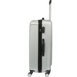 Odporne na uszkodzenia, Duże Walizki Podróżne Kosmo 470 z 4 Kółkami i Dwukomorowym Wnętrzem - Kolor Srebrny - obrazek 3