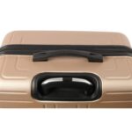 Duża Walizka Podróżna Kosmo 950 - Wytrzymała, Złota z Systemem Zabezpieczającym i Obracanymi Kółkami - obrazek 3