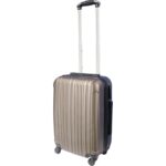 Walizka podróżna Kabinowa Kosmo 970 ABS Plus z Blokadą Szyfrową i Dwustopniową Teleskopową Rączką, Brązowa