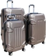 Walizka podróżna KOSMO 1500, średnia, mocna, z komorami i zamkiem szyfrowym, kolor brązowy. - obrazek 3