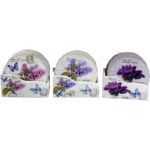 Komplet 6 okrągłych drewnianych podkładek pod filiżankę z bzem - obrazek 3