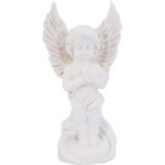 Stojący Aniołek z LED 17 cm - Biała Dekoracja Cmentarna z Bezpiecznym Oświetleniem - obrazek 2
