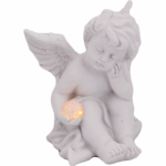 Aniołek z Kryształową Kulą Światła - Dekoracja Nagrobna 10 cm