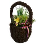 Kolorowy Komplet Sztucznych Kwiatów w Koszyku 25cm - Prezent na Święta Wielkanocne - obrazek 2