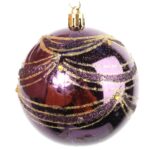 Zestaw 6 Dekorowanych Bombek Plastikowych Złotych o Wysokości 8cm - obrazek 3