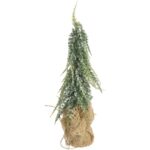 Sztuczne drzewko CHOINKA OŚNIEŻONA W JUCIE 24 CM