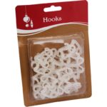 Białe Haczyki i Zawieszki 30 szt, Rozmiar 3x2,5x0,5 cm, Stransparentny