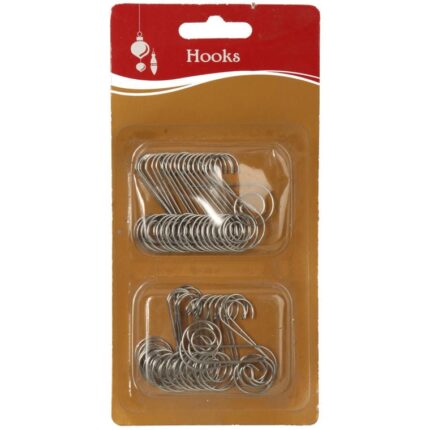 Komplet 40 Srebrnych Haczyków o Wielkości 5 cm