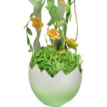 Zielony Dekoracyjny Kurczak na Jajku w Gnieździe - Wysokość 30 cm - obrazek 2