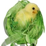 Zielony Dekoracyjny Kurczak na Jajku w Gnieździe - Wysokość 30 cm - obrazek 3