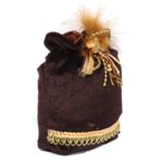 ELEGANCKA ZAWIESZKA ŚWIĄTECZNA W KSZTAŁCIE WORECZKA - AKSAMITNA, BRĄZOWA - obrazek 3