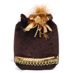 ELEGANCKA ZAWIESZKA ŚWIĄTECZNA W KSZTAŁCIE WORECZKA - AKSAMITNA, BRĄZOWA