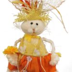 ZAJĄC Z SIZALU DEKORACJA WIELKANOCNA 38CM POMARAŃCZOWY - obrazek 2