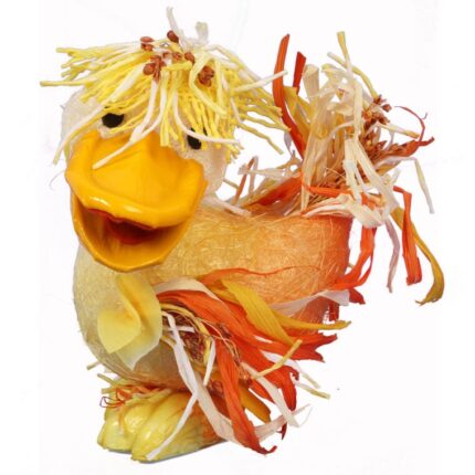 KACZKA Z SIZALU DEKORACJA WIELKANOCNA 14CM POMARAŃCZOWA