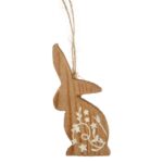 ZAJĄCZKI ZAWIESZKI DREWNIANE 2SZT WIELKANOC WIOSNA BRĄZOWE - obrazek 3