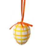 Zestaw świątecznych zawieszek - pomarańczowe jajka wielkanocne, 6 sztuk, 7cm. - obrazek 3