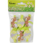 JAJKA KLAMERKI DREWNIANE 6SZT  7CM WIELKANOC WIOSNA - obrazek 2