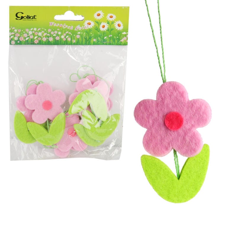 SHY-F350P KWIATKI FILCOWE ZAWIESZKI WIOSENNE 6SZT 7CM - obrazek 1