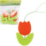 TULIPANY ZAWIESZKI FILCOWE  ZESTAW 6 SZT 6 CM