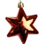 Komplet 4 pomarańczowych gwiazd, bombek gładkich, plastikowych o wysokości 7 cm - obrazek 3