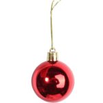 Komplet 12 Czerwonych Plastikowych Bombek Bożonarodzeniowych 5 cm - obrazek 3