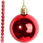 Komplet 12 Czerwonych Plastikowych Bombek Bożonarodzeniowych 5 cm