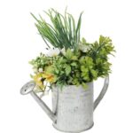 Żółta Wiosenna Kompozycja Wielkanocna w Konewce - Dekoracyjne Sztuczne Kwiaty 20cm