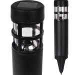 Prosta Lampa Ogrodowa Goliat z Energii Słonecznej w Kolorze Czarnym