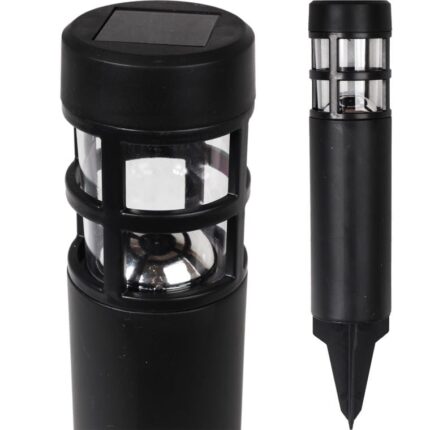 Prosta Lampa Ogrodowa Goliat z Energii Słonecznej w Kolorze Czarnym