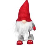 SKRZAT KRASNAL Z BIAŁĄ BRODĄ WYSOKOŚĆ 25 CM KOLOR CZERWONO-SZARY