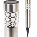 Srebrna Lampa Ogrodowa Solarna Multikolor z Automatyczną Zmianą Kolorów i Bezobsługowym Włączaniem 37.5x6 cm